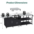 thumbnail image 4 of Heavy Duty XL Outdoor Grill Cart for Big Green Egg, Kamado Joe Big Joe & Tabletop Griddle – Mobile BBQ Island with Removable Platform& Weatherproof Cover, 4 of 7