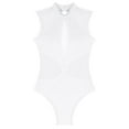 thumbnail image 5 of RUNQHUI Women Turtleneck Dance Ballet Leotard With Sparkly Rhinestones for Adult Gymnastic Figure White L, 5 of 7