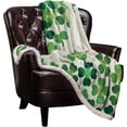 thumbnail image 5 of Sherpa Fleece Throw Blanket Cozy Soft Warm Bed Blankets,St.Patrick''s Day Four Leaf Clover Green Pattern Fuzzy Plush Microfiber Lightweight Blankets All Season for Couch Sofa 40x50IN, 5 of 6