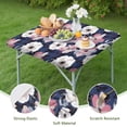 thumbnail image 4 of Pioneer Flower Floral Print Pattern Square Fitted Tablecloth with Elastic Edge,Square Table Cover,Washable Elastic Table Cover for Home Kitchen Party Decor 34"x34", 4 of 6