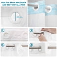 thumbnail image 3 of No Hook Shower Curtain with Built-in Rings - Sky Blue White Brush Stroke Textured Washable Waterproof Fabric Bathroom Curtains for Hotel,Rentals, 60 X 72 Inch Long , Abstract Modern, 3 of 9