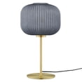 thumbnail image 2 of Modway 17.5” Satin-Finished Metal Table Lamp with Ribbed Glass Shade, 2 of 7