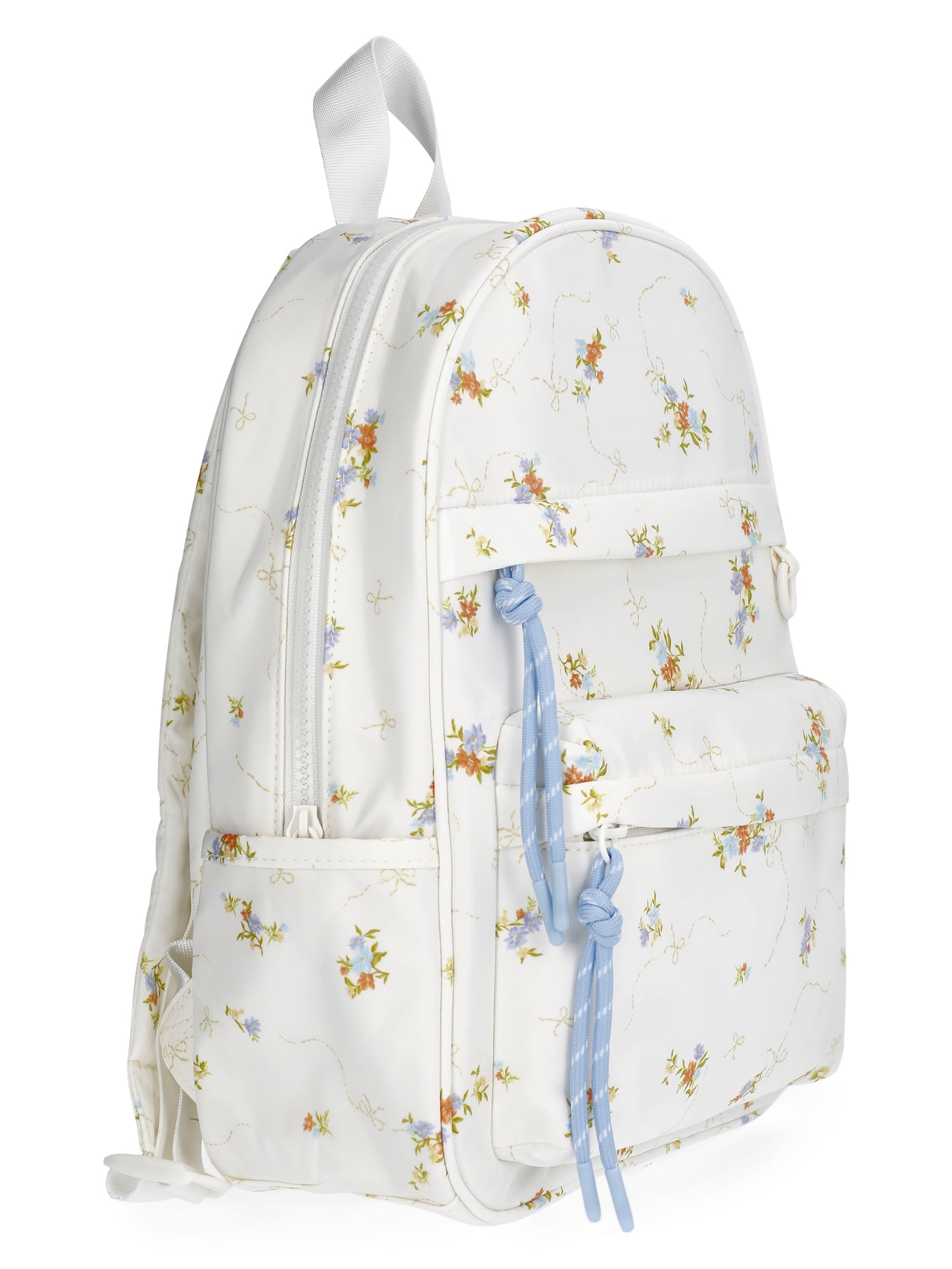 No Boundaries Women's Hands Free Mini Backpack, Off White Lilacs
