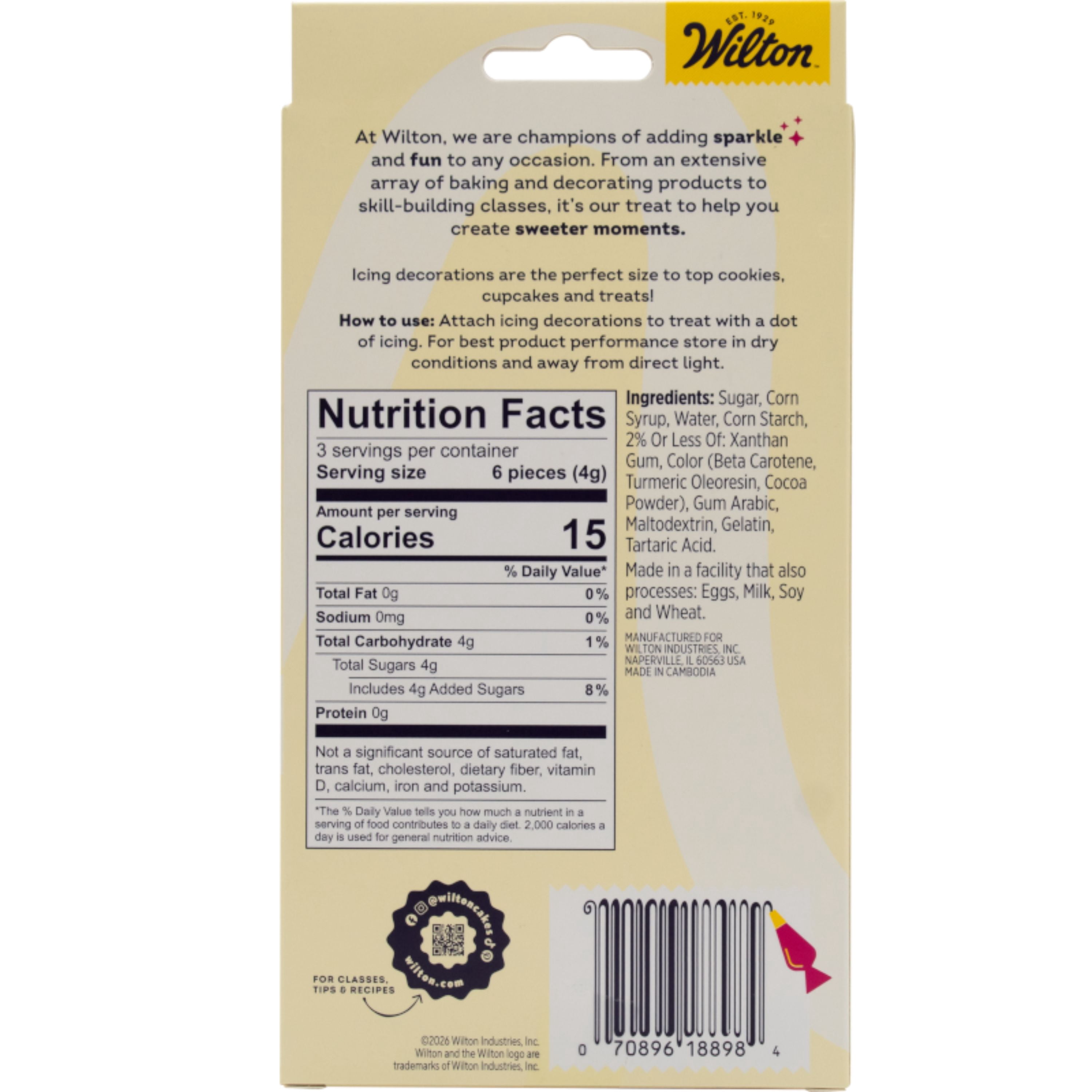 Wilton Bumblebee Royal Icing Decorations, Bright Yellow and Black, 0.4 oz, Easy Application