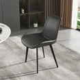 thumbnail image 5 of LovingAHome Modern Chairs Set of 2 with Black Metal Legs, Faux Leather Upholstered Dining Chairs,Black, 5 of 8
