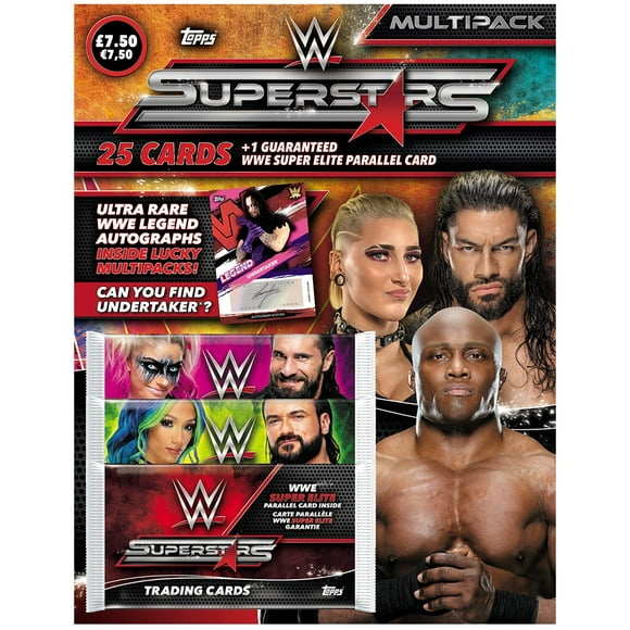 2021 Topps WWE Cartes Superstars - Multi-Pack Orange A (25 Cartes + 1 Parallèle Super Élite)