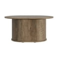 thumbnail image 6 of STYLIVIA Fluted Oblong Coffee Table Modern Pedestal Base Knotty Oak 31" W x 21.7" D x 14.9" H, 6 of 12