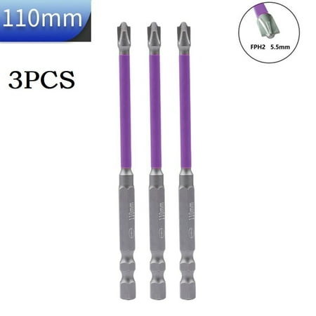 

3PCS 65/110mm Magnetic Special Slotted Cross Screwdriver Bit Electrician FPH2