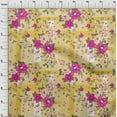 thumbnail image 4 of oneOone Silk Tabby Yellow Fabric Asian Floral With Geometrical Texture Sewing Fabric By The Yard Printed Diy Clothing Sewing Supplies 42 Inch Wide, 4 of 4