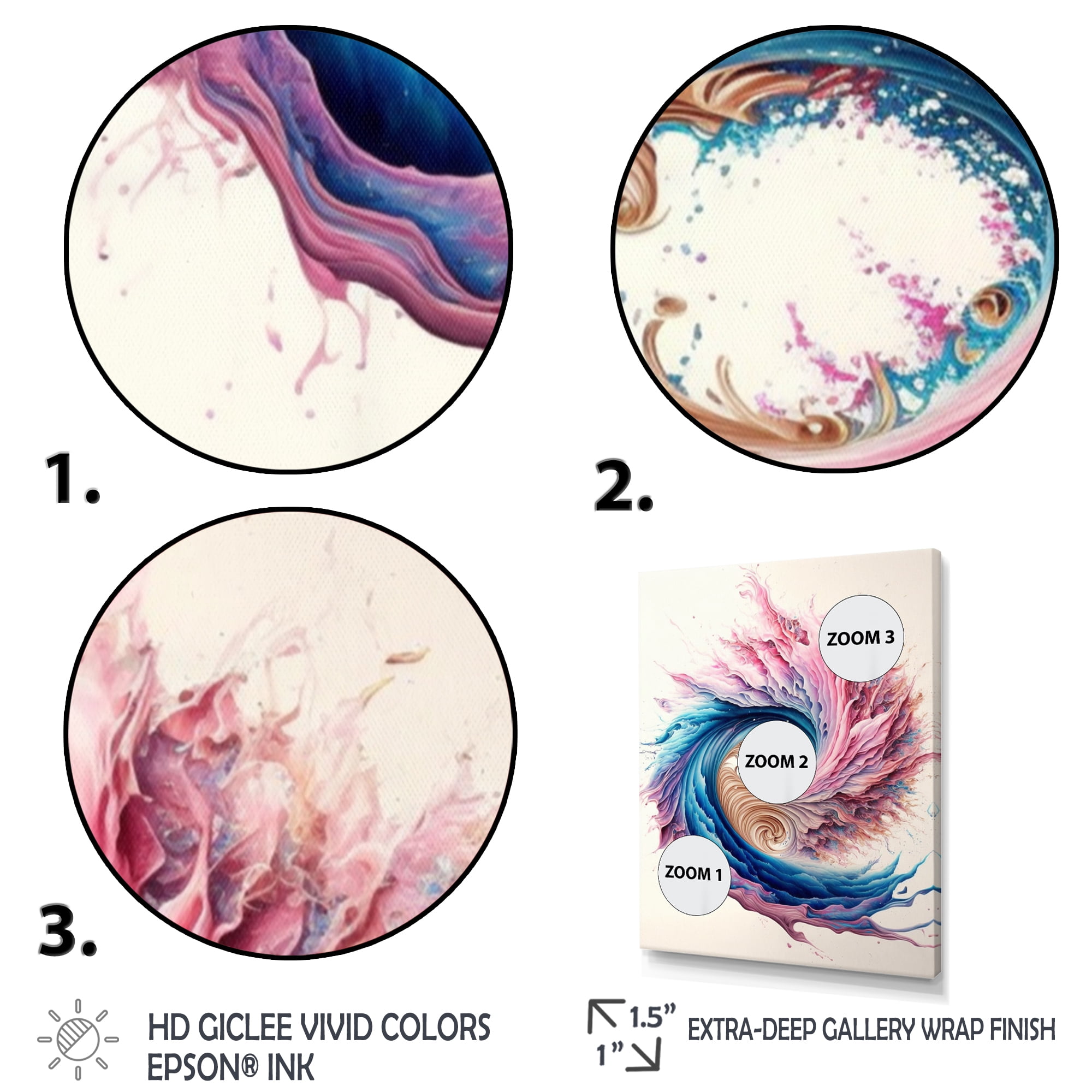 Designart Multi-Color Paint Swirl IV Canvas Wall Art