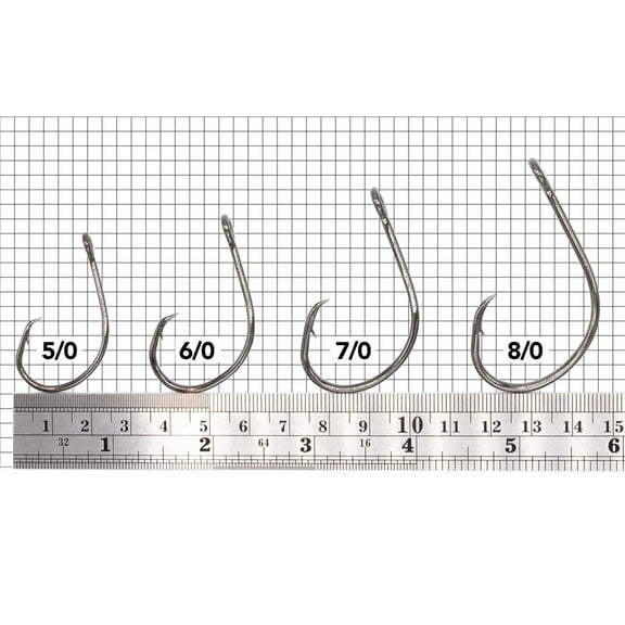 Rite Angler Circle Hook Light Wire for Saltwater Freshwater Offshore Inshore Fishing with Live Bait 2/0, 3/0, 4/0, 5/0, 6/0, 7/0, 8/0 Hook Sizes (25 Pack)