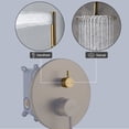 thumbnail image 3 of Boyel Living 10 inch Round Rain Shower Faucet Wall Mount 2-function Shower System with Handheld Shower Brushed Gold, 3 of 8