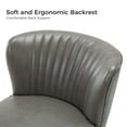 thumbnail image 2 of Classic Faux Leather Side Accent Chair Set of 2 Metal Base Tufted Mid-back Bedroom Living Room Grey, 2 of 8