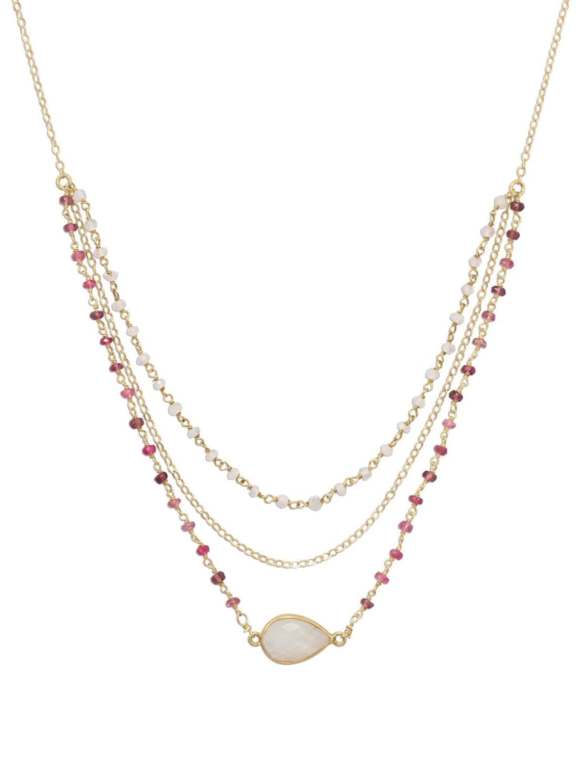 FLORA CRESCENT MOONSTONE Necklace Customizable With Any Stone 925 Sterling Silver or 14k Gold Filled