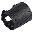 thumbnail image 2 of Muequera De Cuero Gótico Punk Rock, Protector De Brazo, Muequera Negra Sunnimix Brazaletes anchos para hombre, 2 of 8