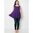 thumbnail image 6 of Made by Johnny Women's Solid Sleeveless Tunic for Leggings Swing Flare Tank Tops S-5XL Plus Size XXXL DARK_PURPLE, 6 of 6