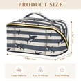 thumbnail image 4 of FORMRS Makeup Bag Travel Cosmetic Organizer for Women Fold Flat Zipper Pouch with Handle, Dark Sharks, 4 of 8