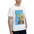 thumbnail image 2 of Bingfone Dinosaur Riding A Motorcycle Men'S Loose Fit Short-Sleeve Pocket T-Shirt, 2 of 7
