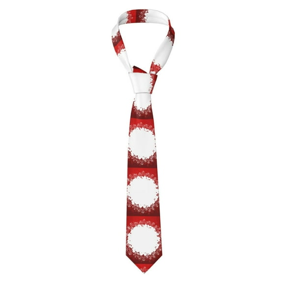 Naloa Winter Christmas Snowflake Print Solid Color Tie Formal Necktie for Men,Suitable for business, daily life, work