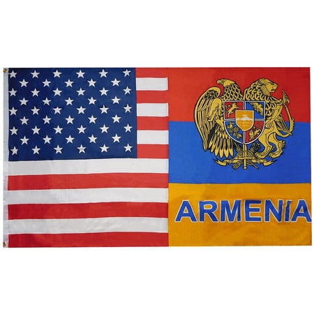 USA American Armenia Combo Friendship 3x5 3'x5' Premium Polyester Flag Banner