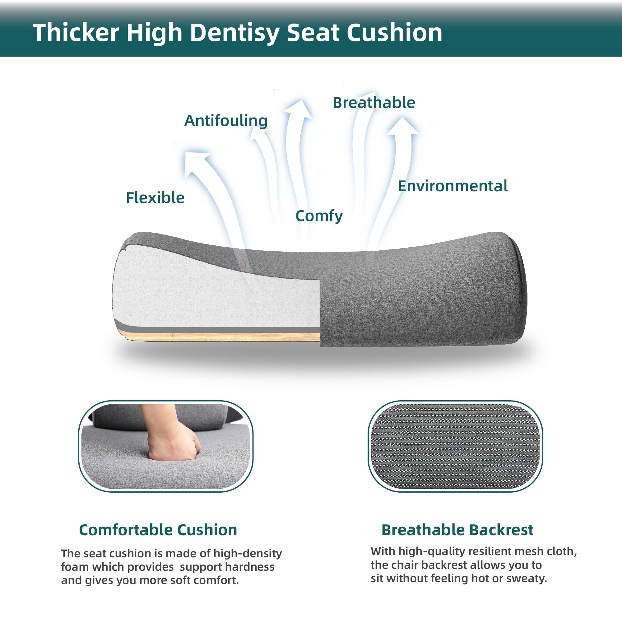Retractable Footrest Ergonomic Swivel Office Chair with Lumbar Support Pillow and Padded Armrests