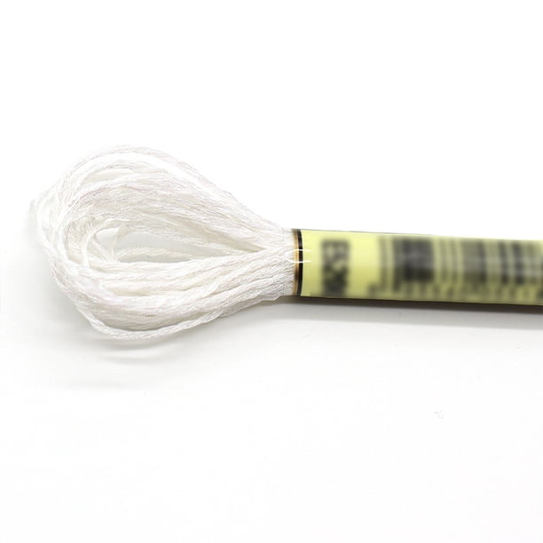 Toystoory Hilo de cableado de punto de cruz, fibra de poliéster, doble mercerizado, línea de bordado ligera, cadena de lingotes, WhiteE5200 Type3 NO3 Toystoory HA059818-03