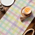 thumbnail image 3 of Green Beige Plaid Table Runner - 60 Inch Long Farmhouse Art Checkered Rustic Cotton and Linen Blended Dress Scarves Farmhouse Table Runner for Kitchen Dining, Coffee Table, 13" x 60", 3 of 8