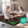 thumbnail image 4 of ODIKA 8'x10' Machine Washable Non-Slip Area Rug, Classic Holly Leaf Scrolls with Berry Clusters Christmas High Traffic Rug, Black, 653433, 4 of 5