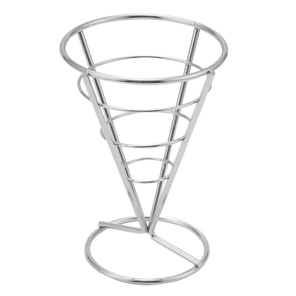 4 Pcs French Fries Stand Cone Basket Fry Holder with Dip Dishe Cone