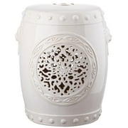 Safavieh Flower Drum Indoor/Outdoor Garden Patio Stool, Cream