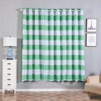 BalsaCircle 52" x 84" Mint Green Cabana Stripe Curtains Drapes Panels Grommet Window Treatments Decorations