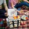 thumbnail image 5 of FORMRS Insulated Cooler Bag 24 Cans Capacity Soft Leakproof Lunch Box with Side Pockets, Yellow Floral, 5 of 7