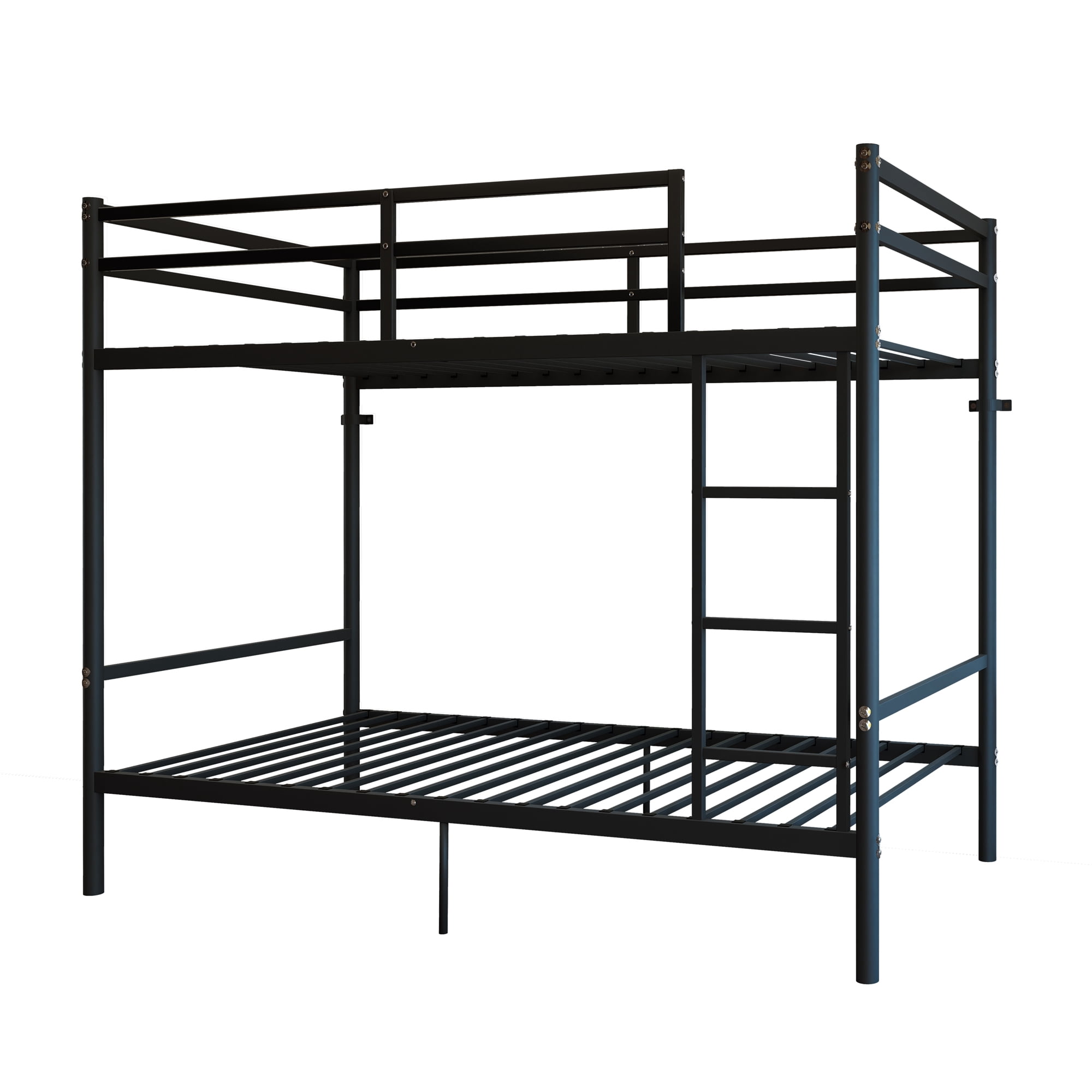Alvantor Heavy Duty Twin over Twin Metal Bunk Bed with 14.29" Guardrails, Black