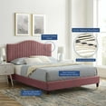 thumbnail image 4 of Tufted Platform Bed Frame, Twin Size, Velvet, Pink, Modern Contemporary Urban Design, Bedroom Master Guest Suite, 4 of 10