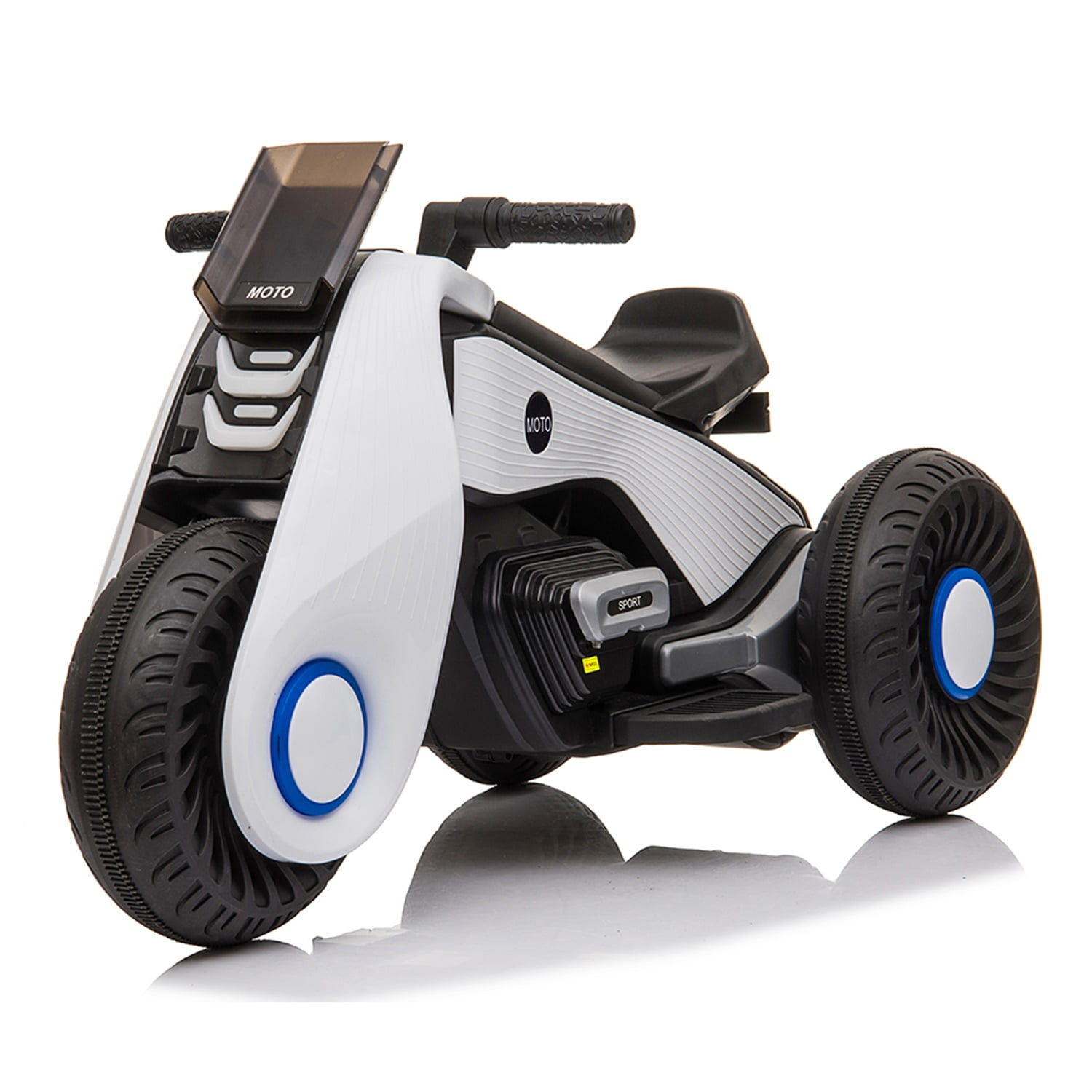 CIPACHO Kids Ride on Motorcycle, 6V Battery Powered 3 Wheels Motorcycle Toy for Children Boys & Girls, White CIPACHO Kids Ride on Motorcycle, 6V Battery Powered 3 Wheels Motorcycle Toy for Children Boys & Girls, White
