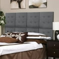 thumbnail image 3 of Kiera Grace Luxe Upholstered Wall Panel Headboard with Tufted Buttons, Set of 8, Tweed Grey, 3 of 3