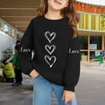 thumbnail image 5 of AUDeals Girls Heart Print Sweatshirt - Round Neck Long Sleeve Loose Fit Pullover Top for Kids Spring Fall Casual Everyday Wear, 5 of 6