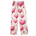 thumbnail image 5 of Cavosen Valentine's Day Womens Plus Size Pajamas Long Sleeve Soft Lapel Shirt Wide Leg Pants Heart Printed Breathable Casual Nightwear Red M, 5 of 6