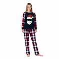 thumbnail image 5 of iHapHap Matching Family Christmas Pajamas, Santa Face Beard Long Sleeve Plaid Pants, 5 of 6