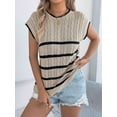 thumbnail image 5 of Sleeveless Sweater Vest Summer Sweater for Women Crewneck Sleeveless Clothes 2025 Trendy Casual Knit Tops Khaki S, 5 of 7