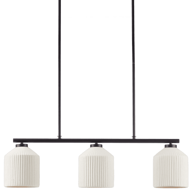 Bouclair White & Black 3-Bulb Metal and Ceramic Ceiling Lamp
