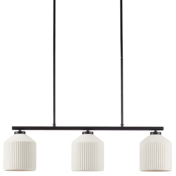 Bouclair White & Black 3-Bulb Metal and Ceramic Ceiling Lamp