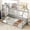 Grey, variant on Alvantor Twin Size Floor House Bed for Toddler, Solid Wood Bed Frame with Guardrails White