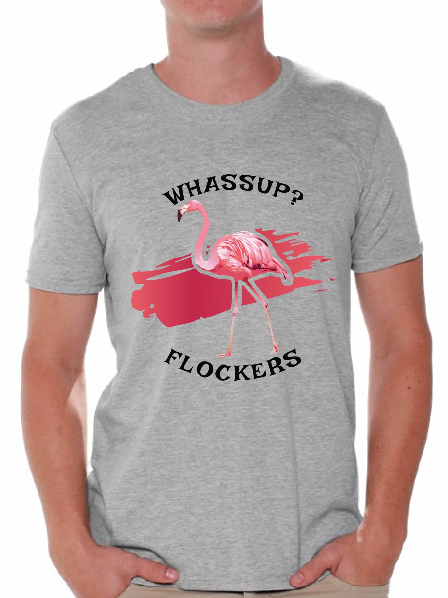 Awkward Styles - Awkward Styles Whassup Flockers Tshirt for Men Pink Flamingo Shirt Flamingo ...