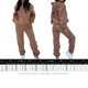 thumbnail image 2 of Pantalones Conjunto de salón de 2 piezas para mujer, traje básico de vacaciones con bolsillos holgados Kuymtek Caqui T S para Mujer, 2 of 8