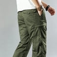 thumbnail image 4 of Men Stretch Cargo Trousers Light Multi Storage Reinforced Ripstop Field Travel Pants S-XL（1 piece）, 4 of 10