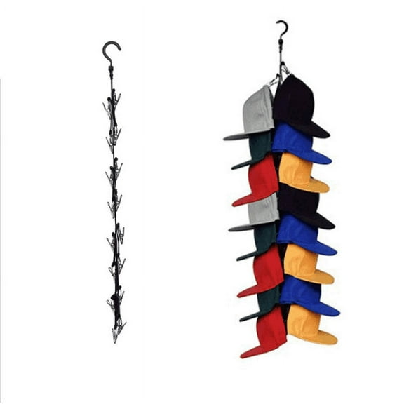 Closet Hanging Cap Organizer, 16 Baseball Cap Rack, Closet Hook Cap Holder Hat Storage Organizer - Keep Hats Cleaner Than a Hat Rack (1 Pack)