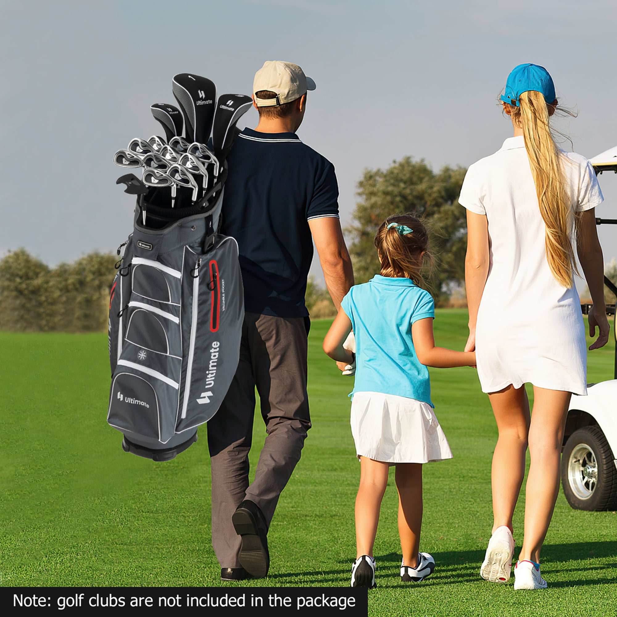 Costway Lightweight Golf Cart Bag with 15 Way Top Divider Individual Putter Well Cooler Bag Red
