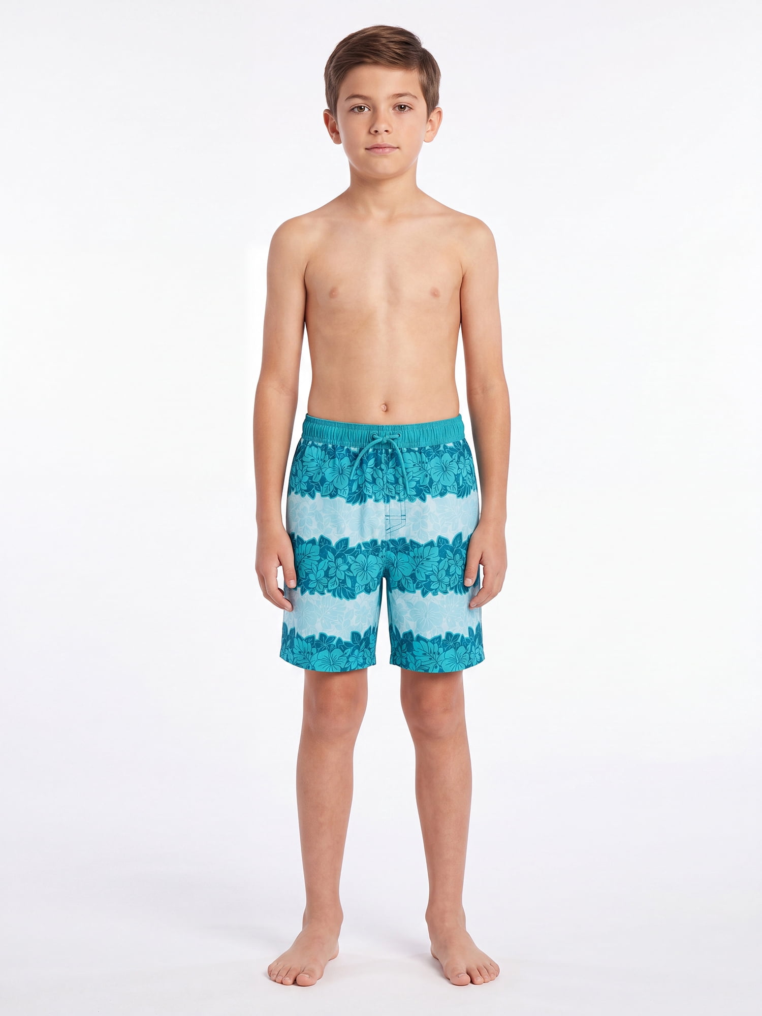 Ocean Gear Boys Print 6 inch Swim Trunk with Compression Liner , Sizes 4-18