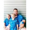 thumbnail image 4 of Unique Baby Boys Daddy and Me Matching Fish Pattern Polo Shirt (XLr, Blue), 4 of 4